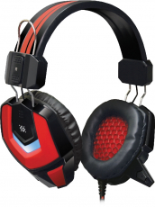 Gaming Headset Kopfhörer mit Mikrofon Ridley USB 2x3,5 Kabel 2,2m black/red