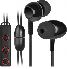 Bluetooth Headset Drahtloses Stereo Kopfhörer mit Mikrofon und Bedienungstasten am Kabel FreeMotion B675 schwarz