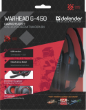 Gaming Headset Kopfhörer mit Mikrofon Warhead G 450 LED USB Kabel 2,3m black/red