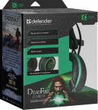 Gaming Headset Kopfhörer mit Mikrofon DeadFire G530D USB 2x3,5 K2,2m black/green