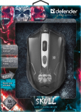 PC Gaming Maus Skull GM-180L schwarz USB Kabel 6 Tasten LED light 3200dpi optisch