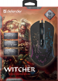 PC Gaming Maus Witcher GM-990 RGB schwarz USB Kabel 7 Tasten LED light 3200dpi optisch