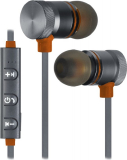 Bluetooth Headset Drahtloses Stereo Kopfhörer mit Mikrofon und Bedienungstasten am Kabel OutFit B710 schwarz/orange