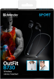 Bluetooth Headset Drahtloses Stereo Kopfhörer mit Mikrofon und Bedienungstasten am Kabel OutFit B730 schwarz