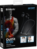 Bluetooth Headset Drahtloses Stereo Kopfhörer mit Mikrofon und Bedienungstasten am Kabel OutFit B730 schwarz